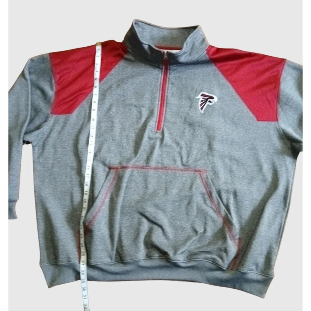 Atlanta Falcons Majestic 1/4 Zip Pullover Gray/Red Size 4XL